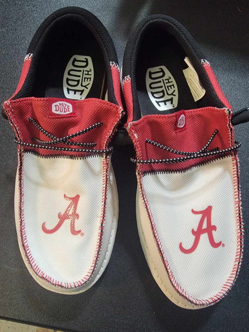 Hey Dude Mens Crimson & White Slip-On Shoes Size 11